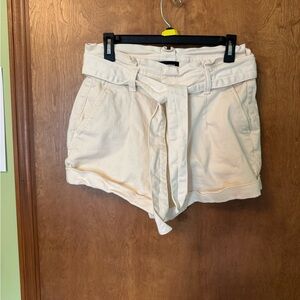 Express High Waist Cream Shorts